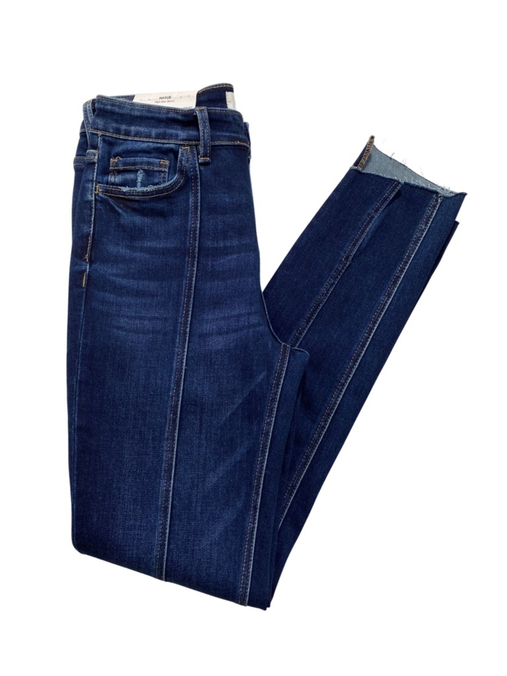 NWT VERVET Haylie High Rise Skinny Jeans Women’s 27 Dark Wash Raw Hem T5313